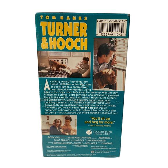 Turner & Hooch (VHS, 1996) Tom Hanks Vintage Touchstone Home Video - Picture 3 of 7